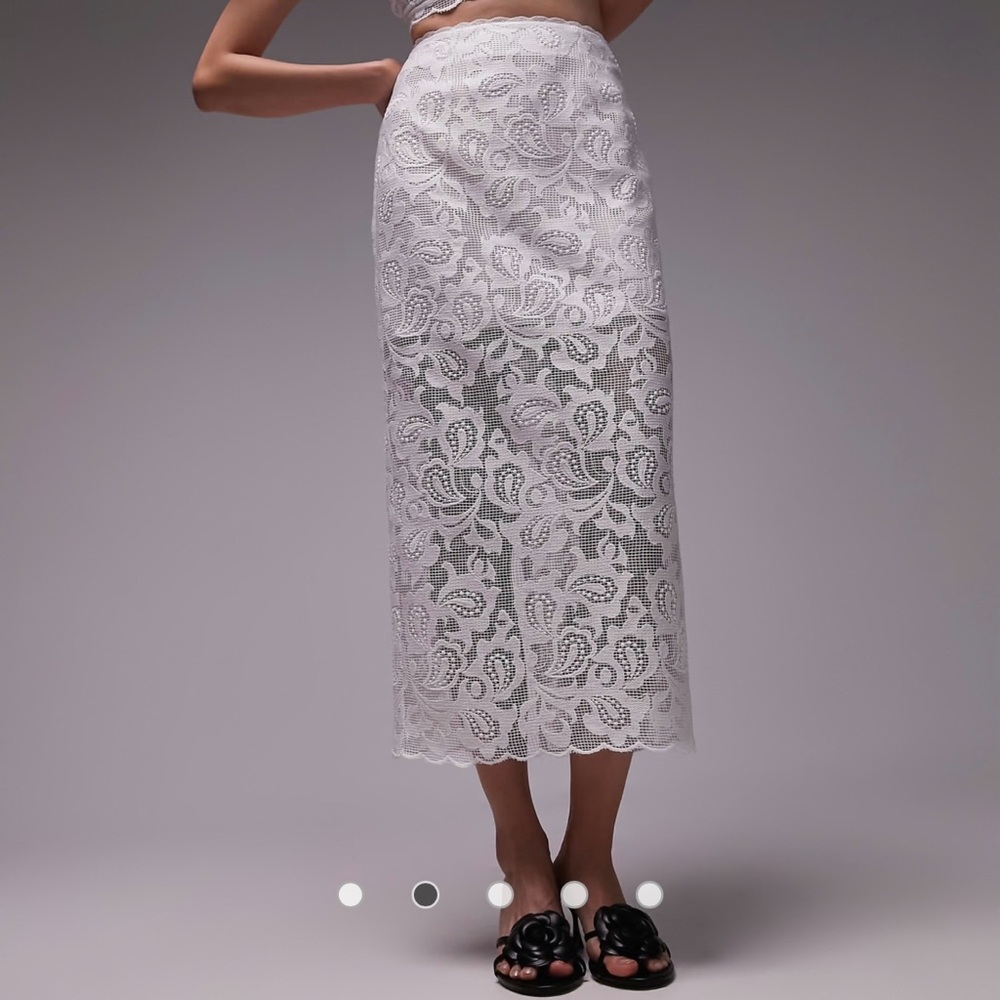 Brand new lace detail midi skirt